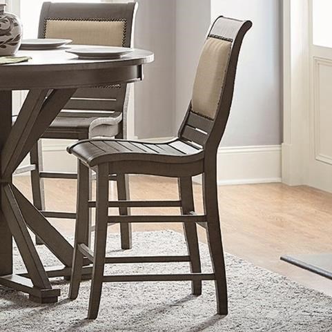 Progressive furniture willow distressed white round counter shop table
